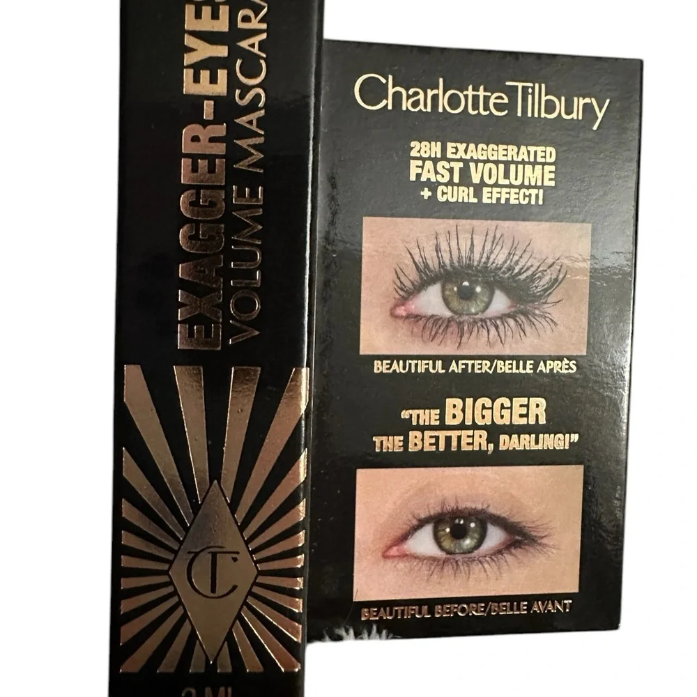 Charlotte Tilbury Bundle Mascara Mini Size .06 oz, Mini Setting Spray .5oz + Bag